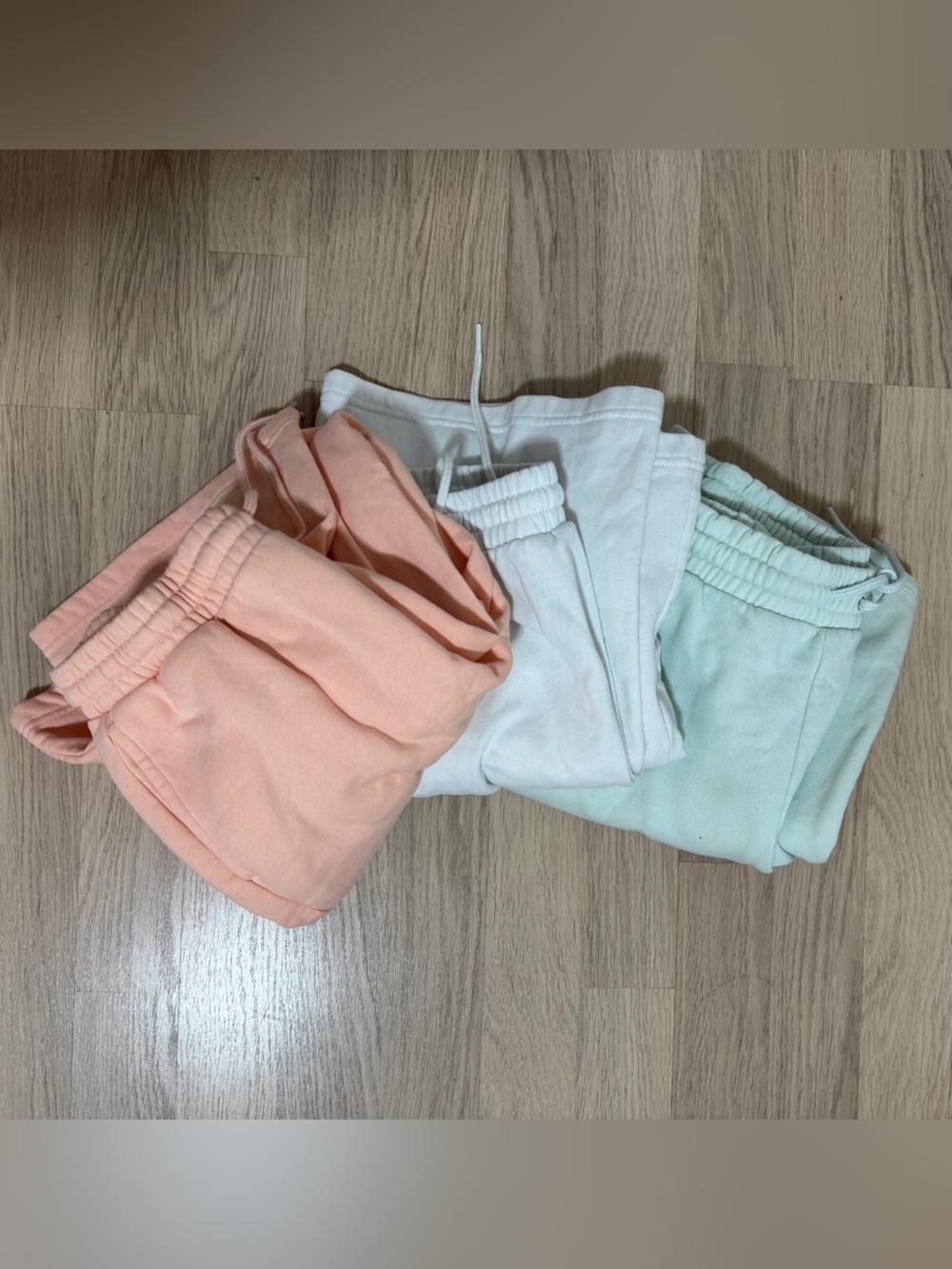 bp Women's Pastel Drawstring Track Pants Trio - Peach, White & Mint